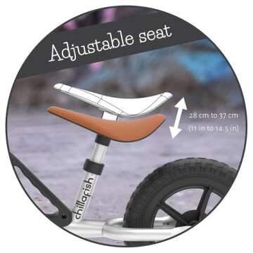 Chillafish Charlie Toddler Balance Bike, Lightweight 10-Inch Bike for Boys & Girls 2 to 4 Years Old, Adjustable Seat, Carry Handle & No-Puncture Tires, Silver