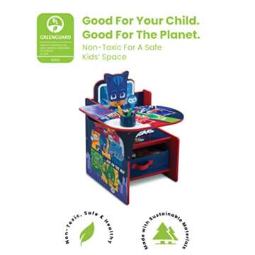 Delta Children PJ Masks Chair Desk with Storage Bin