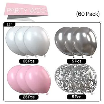 PartyWoo Pink Balloons Set for Every Celebration