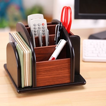MyGift Deluxe Wood Desktop Caddy for Home and Office