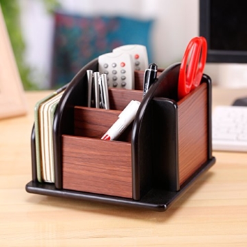 MyGift Deluxe Wood Desktop Caddy for Home and Office