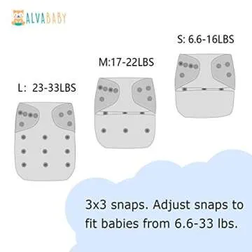 ALVABABY Baby Cloth Diaper 6 Pack with 12 Inserts One Size Cloth Diaper Covers Adjustable Washable Reusable for Baby Girls and Boys