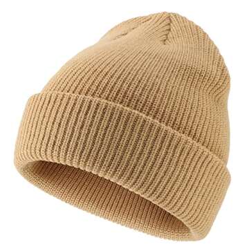 Connectyle Classic Men's Warm Winter Hats Acrylic Knit Cuff Beanie Cap Daily Beanie Hat (Khaki) ,Med...