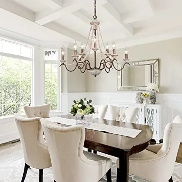 Farmhouse Chandelier - 9-Light Rustic Elegance