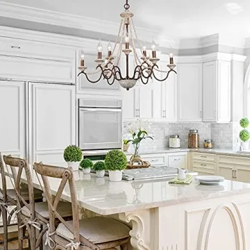 Farmhouse Chandelier - 9-Light Rustic Elegance