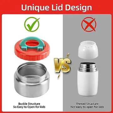 Bento Lunch Box for Kids With 8oz Soup Thermo,Leak-proof Lunch Containers with 4 Compartment,Thermo Food Jar, Food Containers for School(Vermilion)