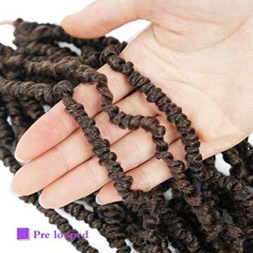 Bomb Twist Crochet Hair 6 Packs Spring Twist Hair Prelooped Crochet Braids Synthetic Hair Extension Passion Twist Mini Twist Hair dreadlocks Crochet Hair for Black Women 14inch (T30)