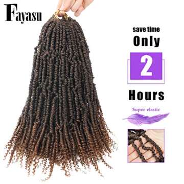 Bomb Twist Crochet Hair 6 Packs Spring Twist Hair Prelooped Crochet Braids Synthetic Hair Extension Passion Twist Mini Twist Hair dreadlocks Crochet Hair for Black Women 14inch (T30)