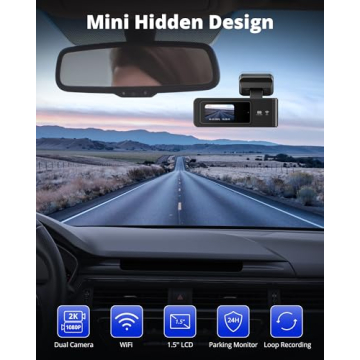 KINGSLIM Dual Dash Cam 2K 1080P Front Rear WiFi