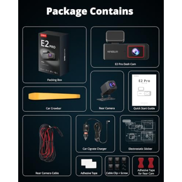 KINGSLIM Dual Dash Cam 2K 1080P Front Rear WiFi