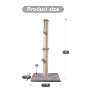 Premium 34" Cat Scratching Post for All Cats - MECOOL