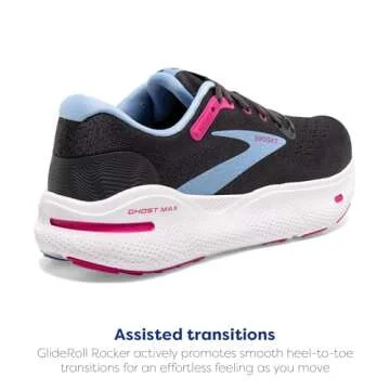 Brooks Women’s Ghost Max Cushion Neutral Running & Walking Shoe - Ebony/Open Air/Lilac Rose - 11 Wide