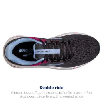 Brooks Women’s Ghost Max Cushion Neutral Running & Walking Shoe - Ebony/Open Air/Lilac Rose - 11 Wide