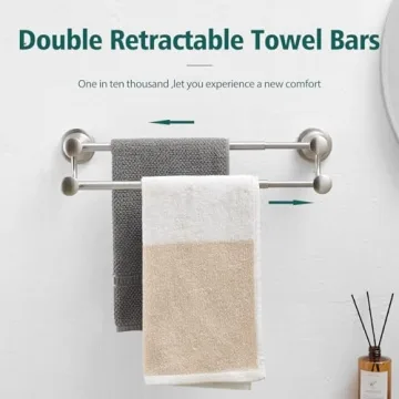 Adjustable Stainless Steel Towel Bar for Modern Bathrooms