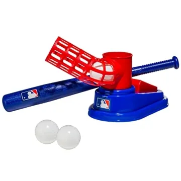 Franklin Sports Kids Baseball Pitching Machine - Pop A Pitch Baseball Batting Machine with Youth Bat...