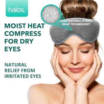 Microwave Activated Warm Eye Compress for Dry Eyes, Blepharitis & Stye Eye Treatment - Heated Eye Ma...