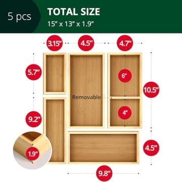 Luxury Bamboo Tea Storage Chest Organizer 5-Box Set