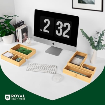 Luxury Bamboo Tea Storage Chest Organizer 5-Box Set