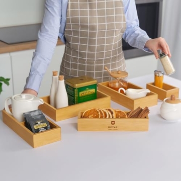 Luxury Bamboo Tea Storage Chest Organizer 5-Box Set