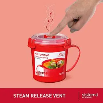 Sistema Microwave Soup Mug with Lid and Steam Release Vent