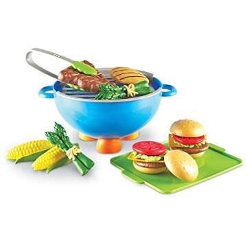Learning Resources New Sprouts Grill It! Barbecue Set - 22-Piece Play Food Set for Toddlers