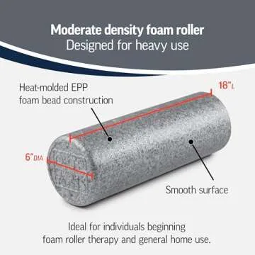 OPTP Silver AXIS Foam Roller, Moderate Density for Sports Medicine, Physical Therapy, Pilates, Yoga - Myofascial Release on Trigger Points (Silver Moderate Density, 18" x 6" Round)