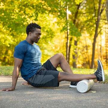 OPTP Silver AXIS Foam Roller, Moderate Density for Sports Medicine, Physical Therapy, Pilates, Yoga - Myofascial Release on Trigger Points (Silver Moderate Density, 18" x 6" Round)