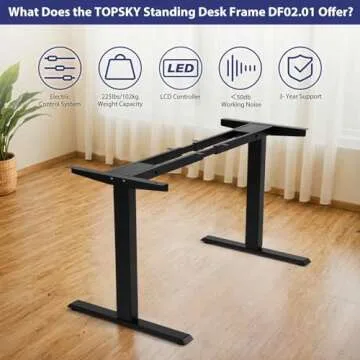 TOPSKY Dual Motor Electric Adjustable Standing Computer Desk for Home and Office (Black Frame only)