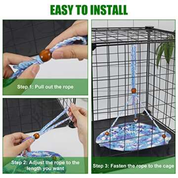 Jspupifip Bearded Dragon Accessories for Habitat,Bearded Dragon Tank Decor Basking Platform Gecko Tank Leopard Gecko Tank Accessories for Chameleon Birds Rats Hamster Iguana