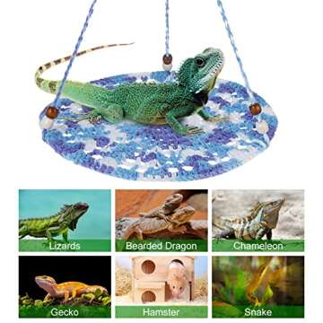 Jspupifip Bearded Dragon Accessories for Habitat,Bearded Dragon Tank Decor Basking Platform Gecko Tank Leopard Gecko Tank Accessories for Chameleon Birds Rats Hamster Iguana