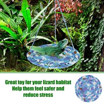 Jspupifip Bearded Dragon Accessories for Habitat,Bearded Dragon Tank Decor Basking Platform Gecko Tank Leopard Gecko Tank Accessories for Chameleon Birds Rats Hamster Iguana