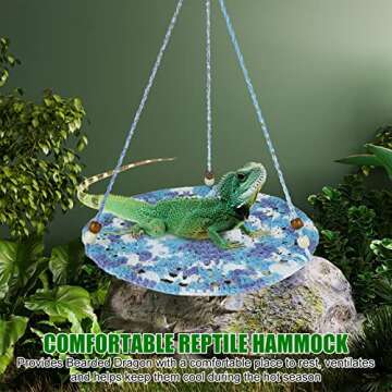 Jspupifip Bearded Dragon Accessories for Habitat,Bearded Dragon Tank Decor Basking Platform Gecko Tank Leopard Gecko Tank Accessories for Chameleon Birds Rats Hamster Iguana