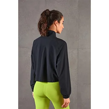 altiland Women's Zip Up Cropped Jacket for Workouts