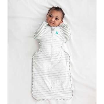 Love to Dream Swaddle Up Transition Swaddle, Patented Zip-Off Wings, Gently Help Baby Transition from Being Swaddled to Arms Free When Showing Signs of Rolling, 1.0 TOG, 13-19 lbs, White