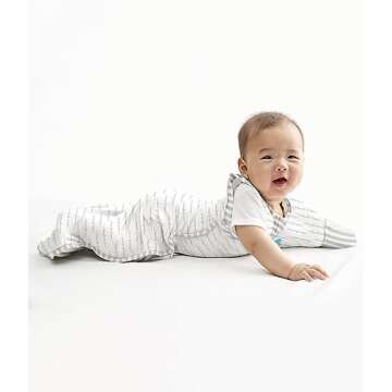 Love to Dream Swaddle Up Transition Swaddle, Patented Zip-Off Wings, Gently Help Baby Transition from Being Swaddled to Arms Free When Showing Signs of Rolling, 1.0 TOG, 13-19 lbs, White