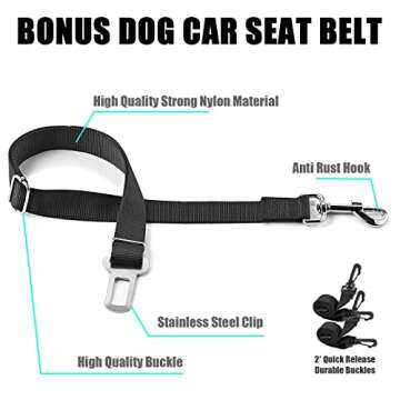 AULDEY Dog Car Seat Cover,Waterproof with Mesh Window and Storage Pocket,Durable Scratchproof Nonsli...