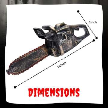 16" Bloody Rusty Electric Chainsaw - Battery Operated Chainsaw Massacre Role Play Accessory with Motion & Sound Effects for Halloween Cosplay Prop, Decorations