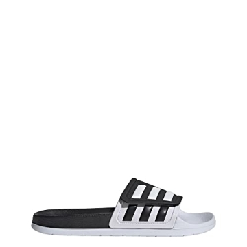 adidas Unisex Adilette Slides Sandal - Black/White/Black, 9 US Women