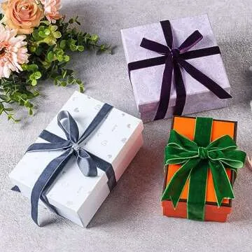 Ewaymado Coffee Velvet Ribbon 1/4 Inch x 20Yd,Great for Gift Wrapping,Hair Bows,Christmas,Wedding Party Decoration(1/4" Coffee)