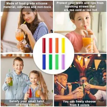 Reusable Stainless Steel Straws -16 Pack 10.5" & 8.5" Reusable Straws with 4 Straw Cleaner Brush and 16 Silicone Tips with 1 Travel Case, Eco Friendly Extra Long Metal Straws for 20 24 30 oz Tumbler