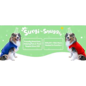 SurgiSnuggly Veterinary Invented Dog Surgical Recovery Suit for Female Spay, Male Dogs Neuters Onesi...