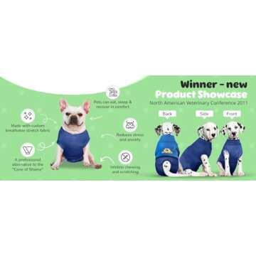 SurgiSnuggly Veterinary Invented Dog Surgical Recovery Suit for Female Spay, Male Dogs Neuters Onesie,Cone Alternative,The Onesie Bodysuit for After Surgery Small, Medium, Large Dogs PI XLL