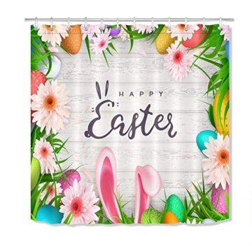 LB Happy Easter Shower Curtain Set for Festive Bathrooms