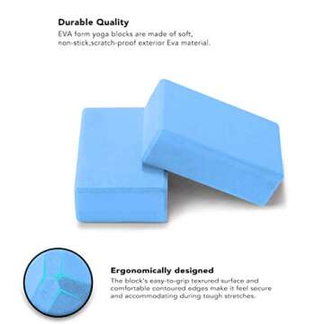 NORYER Yoga Block 2 Pcs High Density EVA Foam Yoga Brick Blocks for Yoga/Pilates/Meditation, Non-Slip Surface for Improve Stretching and Aid Balance and Flexibility (Gray)