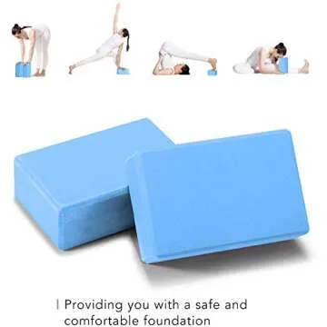 NORYER Yoga Block 2 Pcs High Density EVA Foam Yoga Brick Blocks for Yoga/Pilates/Meditation, Non-Slip Surface for Improve Stretching and Aid Balance and Flexibility (Gray)