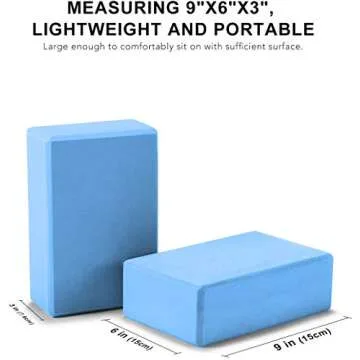 NORYER Yoga Block 2 Pcs High Density EVA Foam Yoga Brick Blocks for Yoga/Pilates/Meditation, Non-Slip Surface for Improve Stretching and Aid Balance and Flexibility (Gray)