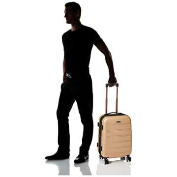 Rockland Melbourne Hardside Expandable Spinner Wheel Luggage, Champagne, Carry-On 20-Inch