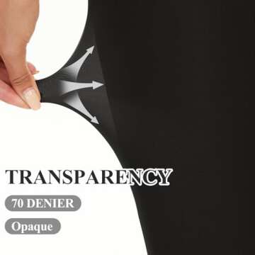 MANZI 2 Pairs Women's Opaque Control Top Tights Comfort Stretch 70 Denier Pantyhose Black X-Large