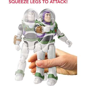 Mattel Disney Pixar Lightyear Action Figure & Accessories, Mission Equipped Buzz Lightyear Figure & Projectiles, Blasting Action