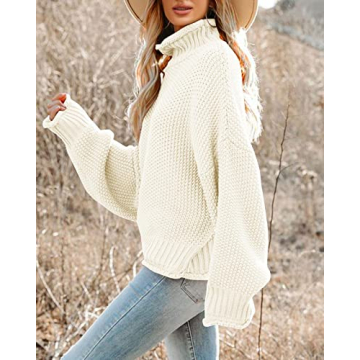 Shop Saodimallsu Women’s Turtleneck Pullover Sweater